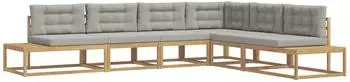 vidaXL Outdoor-Sofagarnitur Polyester Wei&szlig; 357x198,5x73cm (3387010)