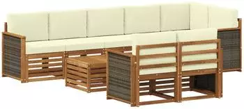 vidaXL Sofa-Set Massivholz Akazienholz, modular, Outdoor (3384526)