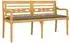 vidaXL Batavia-Bank mit Taupe-Kissen, 150cm, Teak Massivholz
