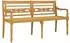 vidaXL Batavia-Bank mit Taupe-Kissen, 150cm, Teak Massivholz