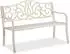 Relaxdays Gartenbank Stahl Gusseisen Weiß-Bronze 2 Personen 90 x 127,5 x 63 cm