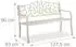 Relaxdays Gartenbank Stahl Gusseisen Weiß-Bronze 2 Personen 90 x 127,5 x 63 cm
