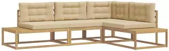 vidaXL Outdoor-Sofagarnitur wei&szlig;, Polyester (3387002)