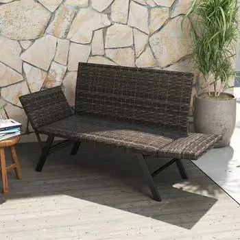 Costway Gartenbank 2-Sitzer mit Liegefunktion