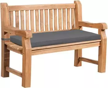 CLP Daxon Gartenbank Teakholz 150cm mit Sitzkissen, dunkelgrau (328663)