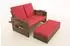 CLP Ancona Polyrattan 2-Sitzer Gartensofa, braun-meliert/rubinrot (11837640)