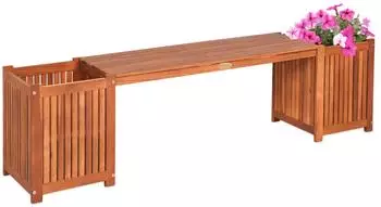 Spetebo Vanda Sitzbank mit Blumenkasten, Akazienholz FSC, 150x40cm (985191)