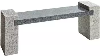 Dehner Gartenbank 2-Sitzer Granit, 120x45x30cm, hellgrau/dunkelgrau