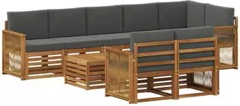 vidaXL Sofa-Set Massivholz Akazienholz, modular, Outdoor (3384538)