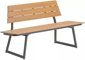 Dehner Merida Gartenbank 2-Sitzer, Aluminium/Kunststoff, anthrazit/braun, 160x82x60cm