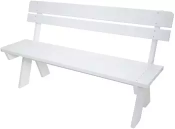 Proregal Gartenbank 86x148x54cm Massiv-Holz Wei&szlig;