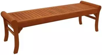 DEGAMO IPANEMA Gartenbank ohne R&uuml;ckenlehne 3-Sitzer 150cm, Eukalyptus ge&ouml;lt (25491)