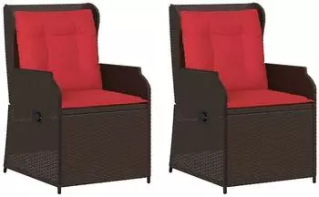 vidaXL Gartenbank 2-tlg. braun Poly-Rattan (3394491)