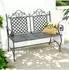 DanDiBo Gartenbank 2-Sitzer Metall Grau 120cm wetterfest (96592)
