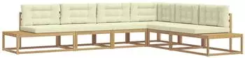 vidaXL Outdoor-Sofagarnitur Polyester Wei&szlig; 357x198,5x73cm (3387009)