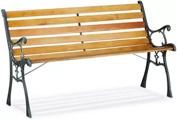 Relaxdays Gartenbank 73,5x126x52,5cm braun/d&uuml;nkelgr&uuml;n