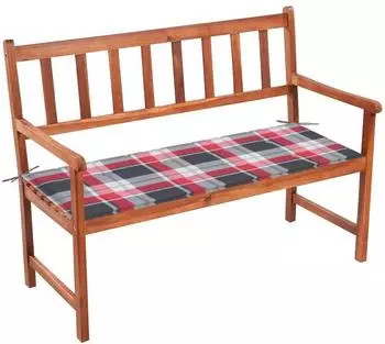 vidaXL Gartenbank mit Auflage 120cm Akazien-Massivholz (3063781)