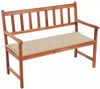 vidaXL Gartenbank mit Auflage 120cm Akazien-Massivholz (3063771)