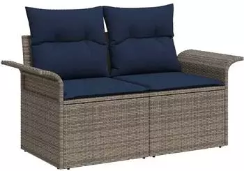 vidaXL Garten-Sofa mit Kissen Poly-Rattan 141x62x69cm UV-best&auml;ndig (42006699)