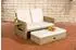 CLP Ancona 2er Polyrattan-Sofa, natur, cremeweiß, verstellbare Rückenlehne (11620026)