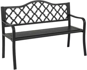 Costway Gartenbank, Metall, 2-Sitzer, bis 300kg (ZB34498PW)