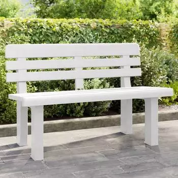 vidaXL Gartenbank 2-Sitzer, Polypropylen, wei&szlig;, 110x52x71cm