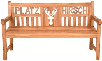 Home4Living Gartenbank "Platzhirsch" 3-Sitzer, Teakholz geölt, 150cm (AR2866)