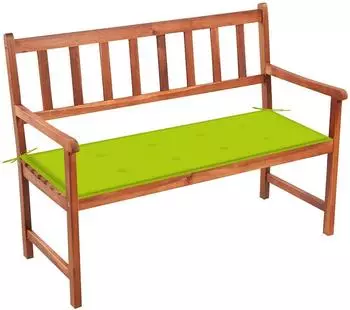 vidaXL Gartenbank mit Auflage, Akazienholz, 120cm (3063779)