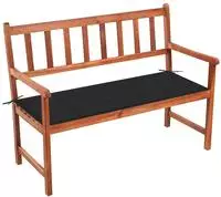 vidaXL Gartenbank mit Auflage 120 cm Massivholz Akazie