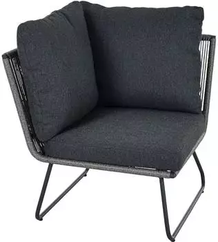 Siena Garden Kansas Lounge Ecksofa Aluminium, Geflecht dunkelgrau mit Kissen (T59866)