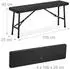 Relaxdays Bierbank 2er-Set, klappbar, Kunststoff & Stahl, schwarz, 42x100x25cm (10049607_46)