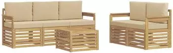 vidaXL Sofa-Set aus massivem Akazienholz (3391383)