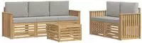 Outdoor-sofagarnitur 6 Stk. Wei&szlig; Und Hellgrau Polyester Vidaxl