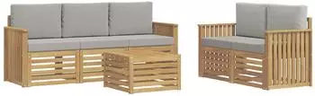 vidaXL Sofagarnitur Massivholz Akazie, 6-teilig (3391391)