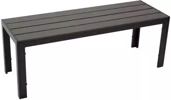 DEGAMO Sorano Gartenbank 120cm, Alu anthrazit, Kunstholz dunkelgrau (36177)