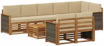 vidaXL Sofa-Set Massivholz Akazienholz, modular (3384529)