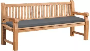 CLP Daxon Gartenbank Teakholz mit Sitzkissen, dunkelgrau, 200cm (328667)