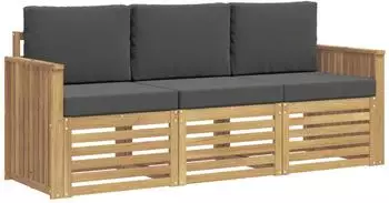 vidaXL Sofagarnitur Massivholz Akazie, 3-teilig (3391312)