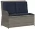 vidaXL Gartenbank mit Liegefunktion und Kissen, Polyrattan, grau (368953)
