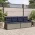 vidaXL Gartenbank mit Liegefunktion und Kissen, Polyrattan, grau (368953)