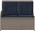 vidaXL Gartenbank mit Liegefunktion und Kissen, Polyrattan, grau (368953)