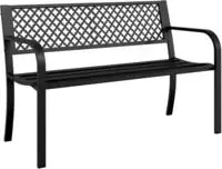 vidaXL Gartenbank 119 cm Schwarz Stahl