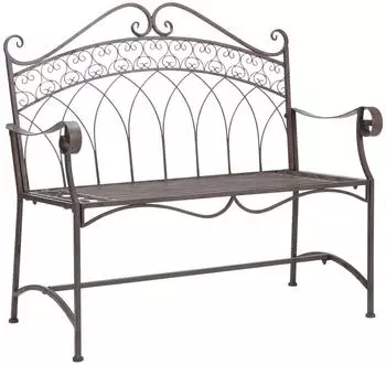 Dehner Gartenbank Antik 2-Sitzer, Eisen, braun (110x55x103,5cm)