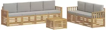 vidaXL Sofa-Set Massivholz Akazie, Outdoor (3391506)