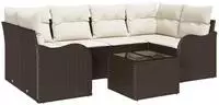 vidaXL Gartensofa-set Braun 55 x 55 x 37 cm Poly-Rattan