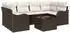 vidaXL Garten-Sofa-Set 7-teilig, Poly-Rattan, braun (3345598)