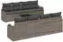vidaXL Gartensofa-Set 9-tlg. grau, Poly-Rattan/Stahl/Glas (3354298)