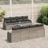 vidaXL Gartensofa-Set 9-tlg. grau, Poly-Rattan/Stahl/Glas (3354298)