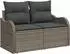 vidaXL Gartensofa-Set 9-tlg. grau, Poly-Rattan/Stahl/Glas (3354298)