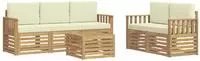 vidaXL Outdoor-Sofagarnitur 6 Stk. Wei&szlig; und Creme Polyester